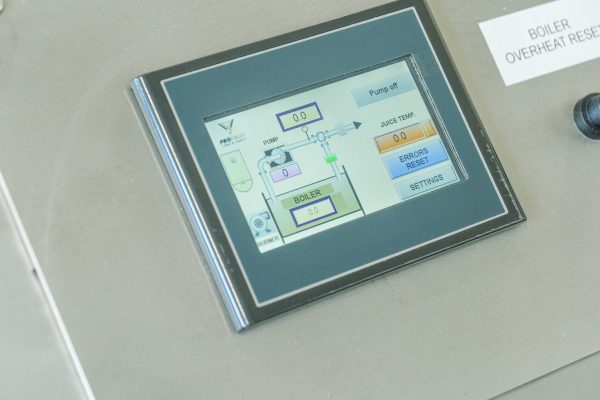 The touchscreen of diesel pasteurizer
